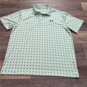 Under Armour Men's Light Green Patterned Polo
